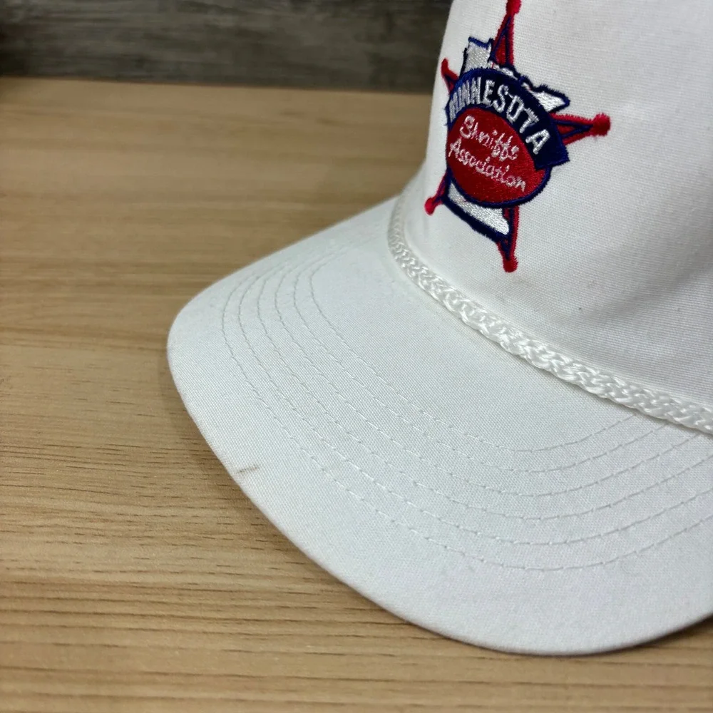 Vintage Minnesota Sheriffs Association Hat Cap Snapback White Police‎ 90s